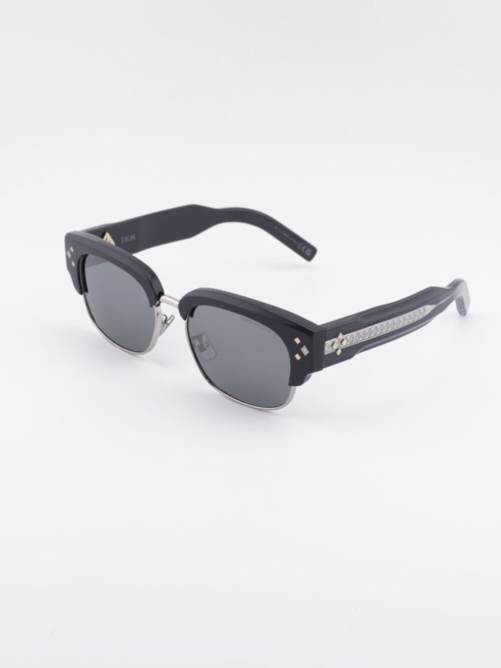 Dior CD DIAMOND C1U 45A4 Sunglasses Grey Square Frame, Smoke Lenses